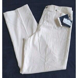 NWT Ladies Crazy Horse White Corduroy Stretch Nautical News Wear Pants Size 12